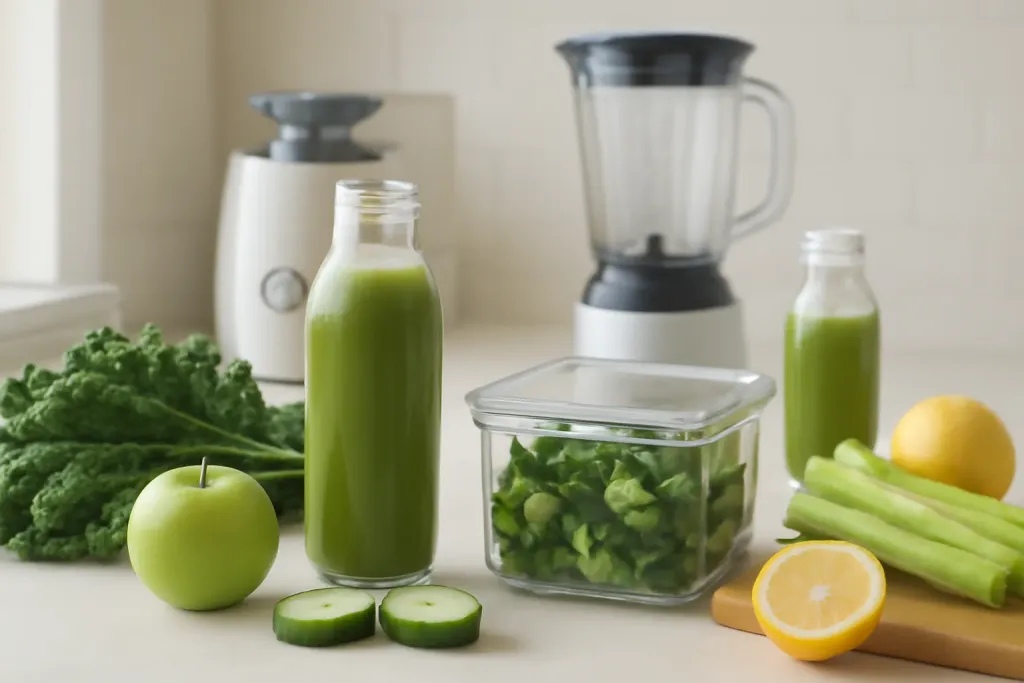 Photo illustrating glass vs plastic storage for produce
