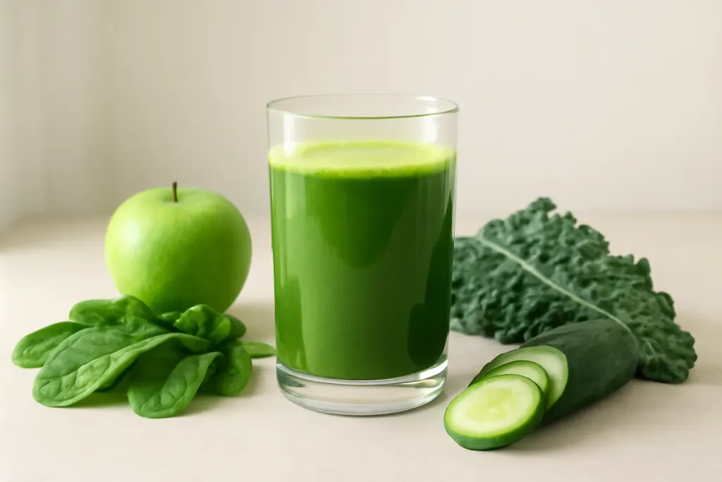 Editorial illustration related to how to build a balanced green juice recipe