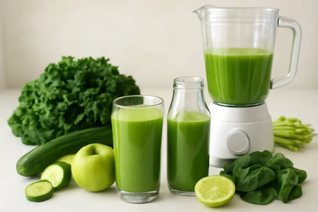Photo illustrating kale vs spinach for green juice