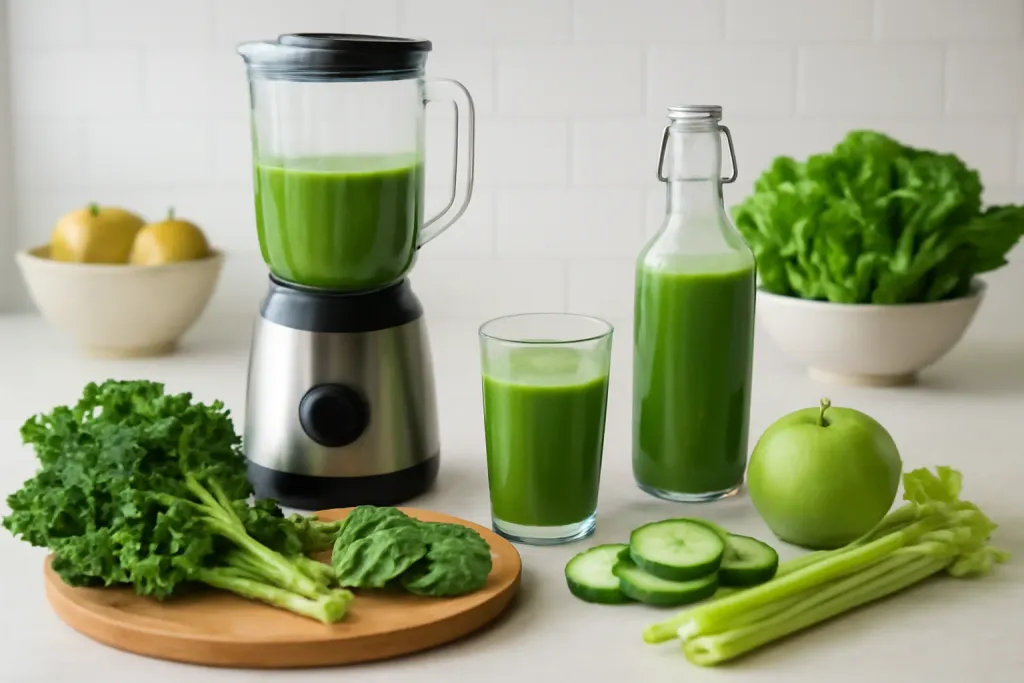 A second photo showing a related step or detail for kale vs spinach for green juice
