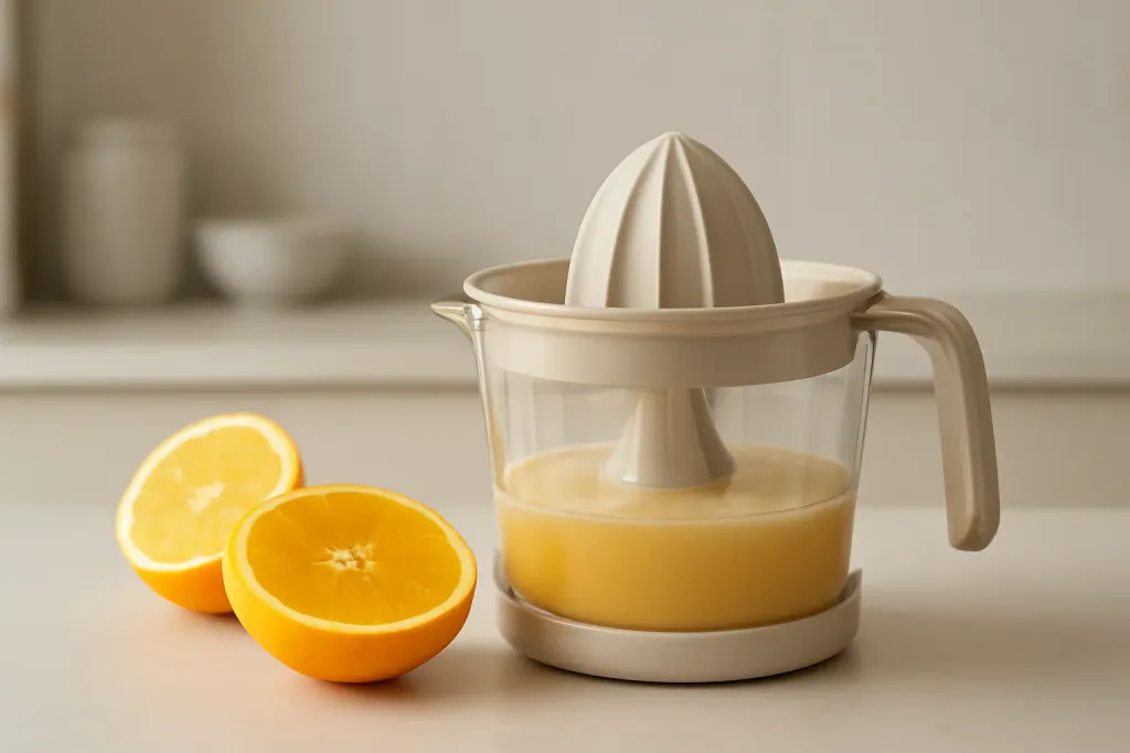 Editorial illustration related to manual vs electric citrus juicers