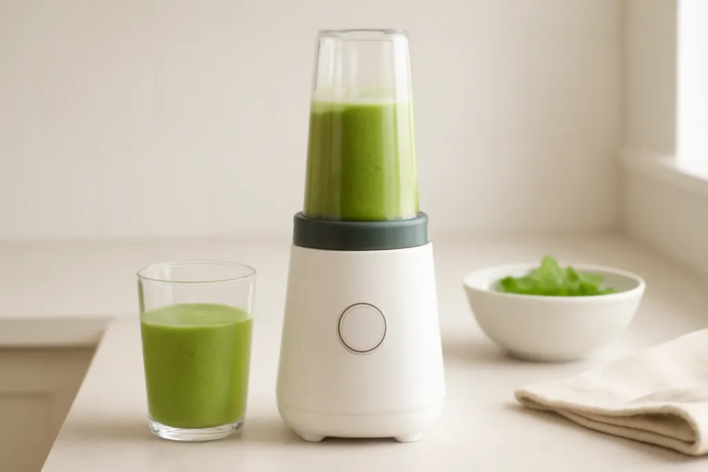Editorial illustration related to personal blender vs countertop blender
