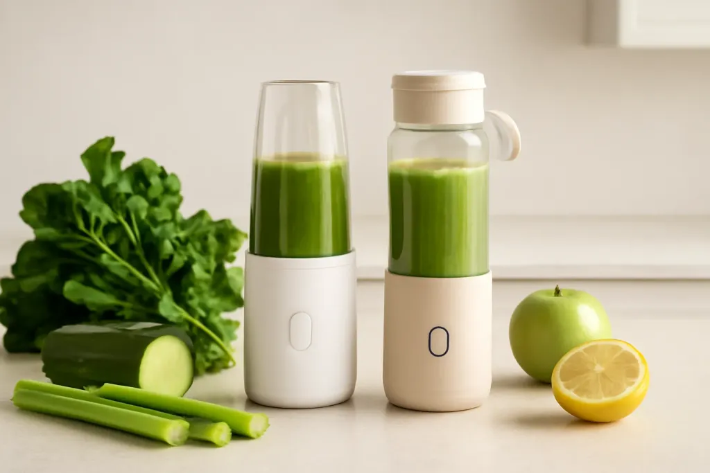 Photo illustrating portable blender usb-c charging
