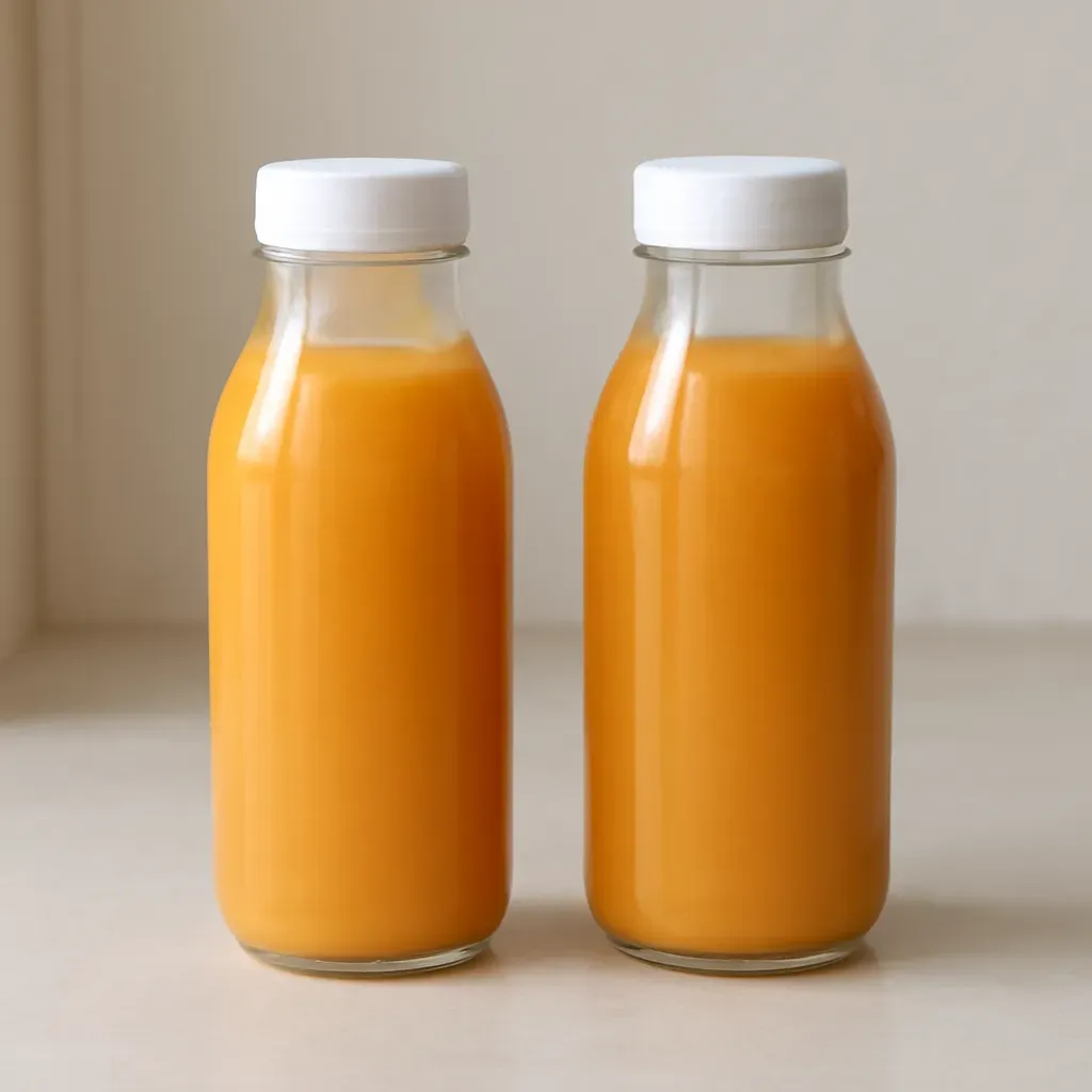 Editorial illustration (not the exact linked listing) of basic juice storage bottle pair