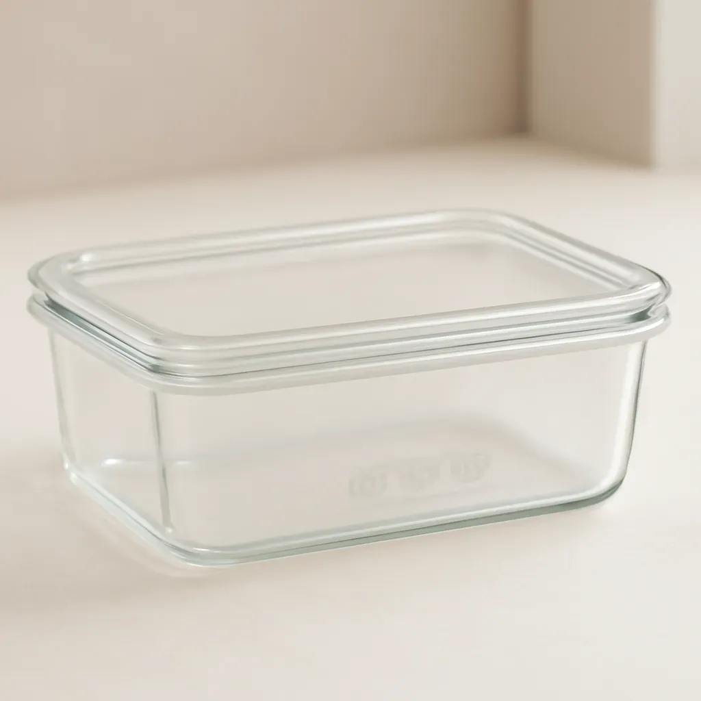 Editorial illustration (not the exact linked listing) of oven- and freezer-safe glass containers