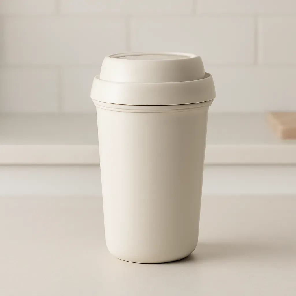 Editorial illustration (not the exact linked listing) of travel cup compatible with personal blender base
