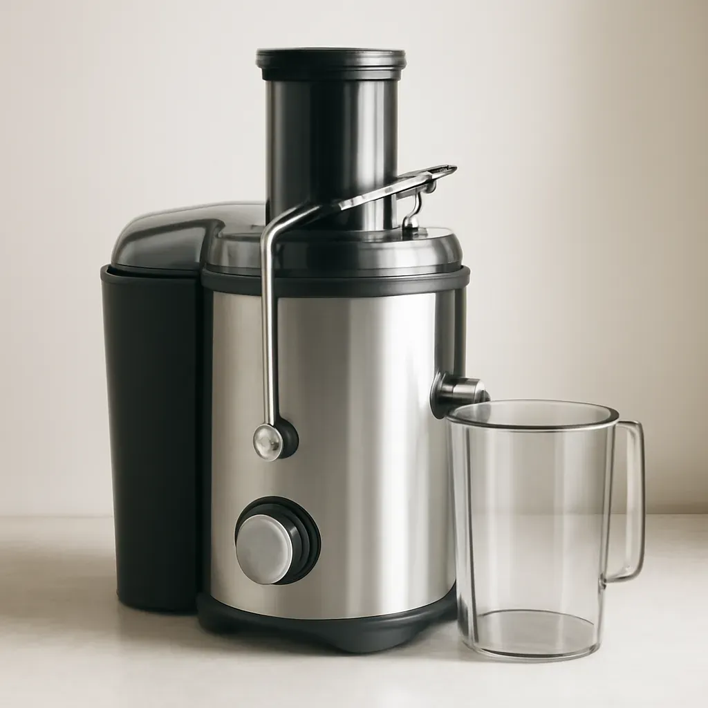 Editorial illustration (not the exact linked listing) of wide-chute multi-speed juicer